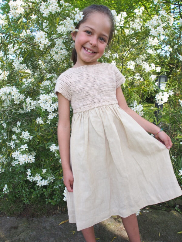 Beige linen dress