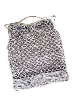 Silver rafia bag